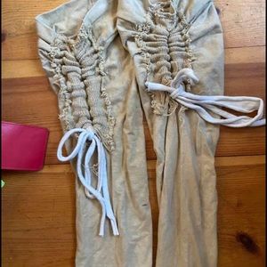 Blossoming Bumble thigh high leg warmers